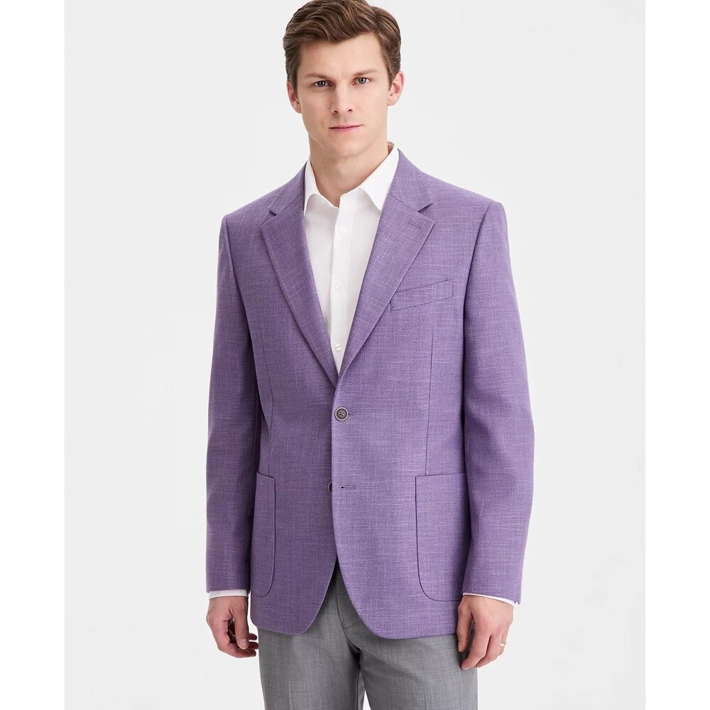 $295 NEW NAUTICA MENS 44R SOLID PURPLE MODERN FIT BLAZER SPORT COAT SUIT JACKET